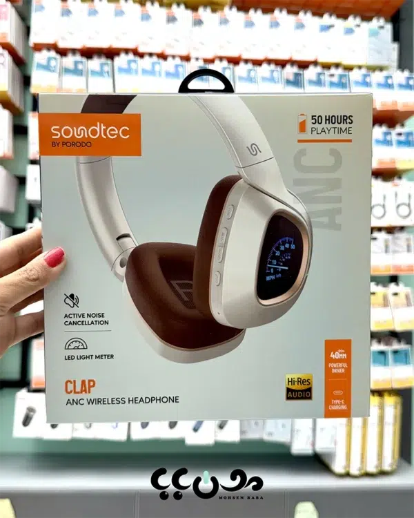 خرید هدفون بی‌سیم Porodo Soundtec CLAP ANC – حذف نویز فعال + 50 ساعت پخش