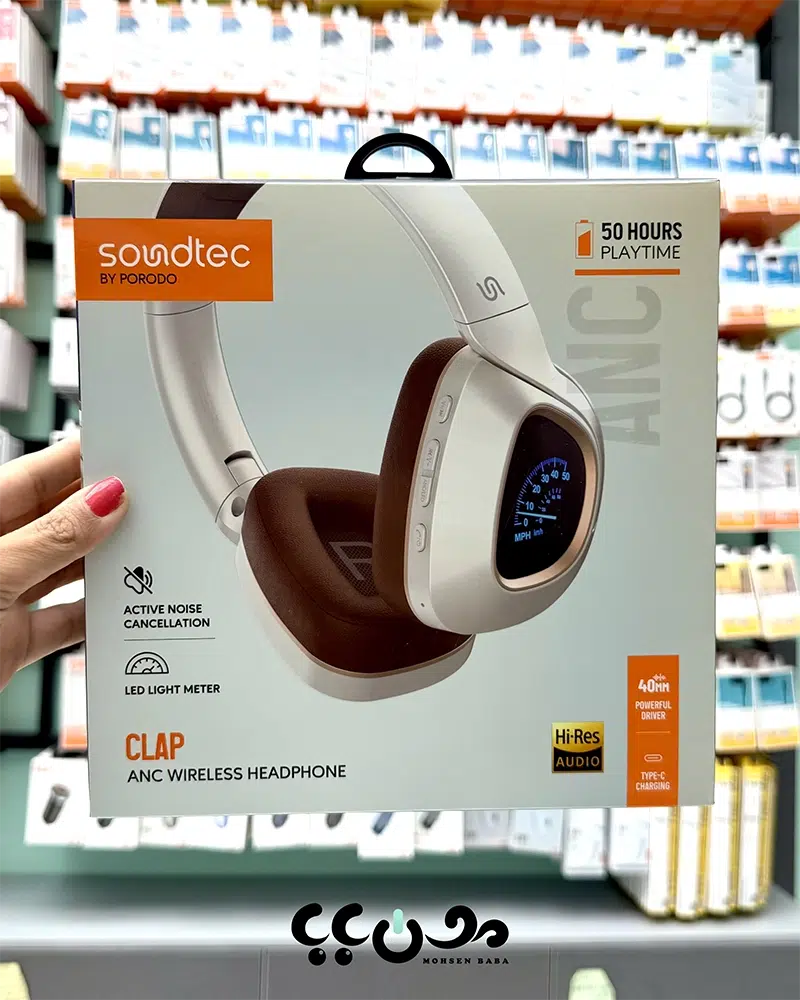 خرید هدفون بی‌سیم Porodo Soundtec CLAP ANC – حذف نویز فعال + 50 ساعت پخش