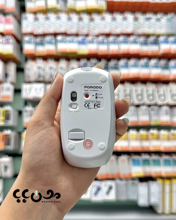 نحوه اتصال موس بی سیم پرودو + بلوتوث مدل PD-WBRM16-WH اصل