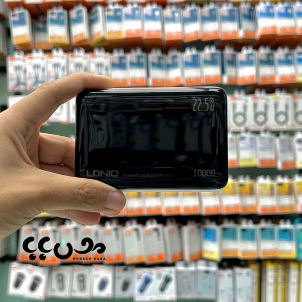 نمای جلو پاور بانک الدینیو مدل PQ25 مشکی