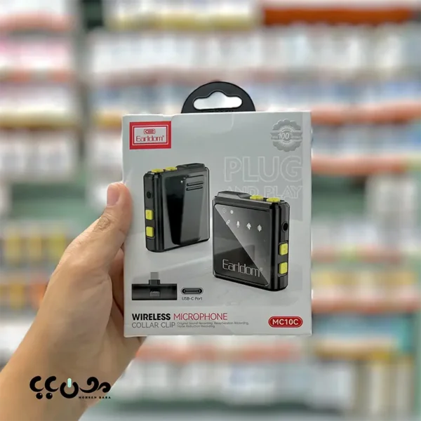 میکروفون یقه ای بی سیم Earldom MC10C با دو فرستنده و گیرنده Type-C