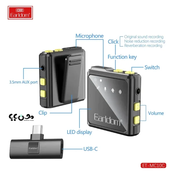 میکروفون تولید محتوا Earldom MC10C با قابلیت کاهش نویز و اتصال Plug & Play