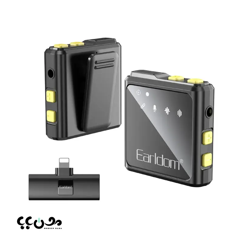 میکروفون یقه ای بی سیم ارلدام ET-MC9L لایتنینگ با دو فرستنده