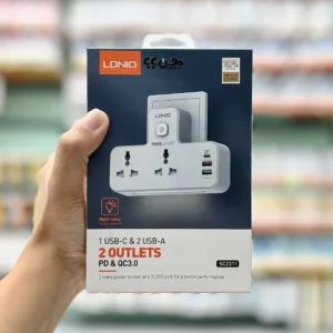 چندراهی برق فست شارژ LDNIO SC2311 با دو پریز یونیورسال