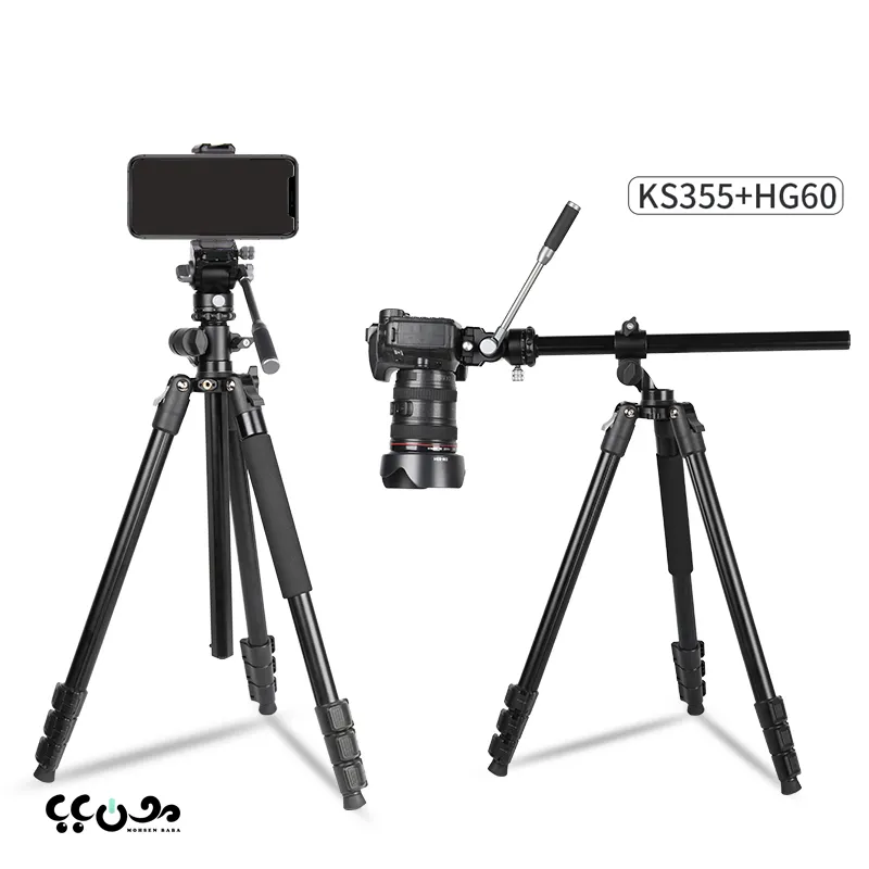 سه پایه جیماری مدل Jmary KS355+HG60 (6) خرید سه پایه Jmary KS355+HG60 مناسب فیلمبرداری و عکاسی